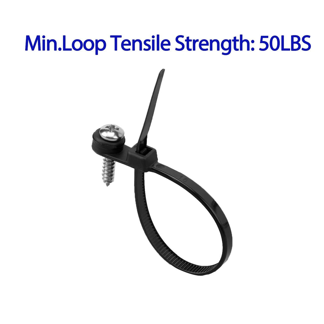 Mountable Nylon Cable Tie 200mm x 4.8mm – Black (Pack of 100)