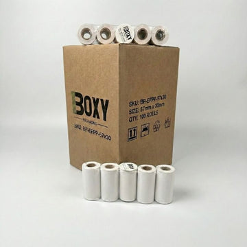 57mm x 30mm thermal EFTPOS paper rolls used as a paper size example