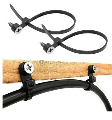 Mountable Nylon Cable Tie 200mm x 4.8mm – Black (Pack of 100)