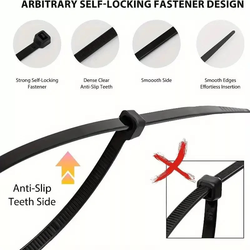Nylon Cable Ties 3x200mm Black