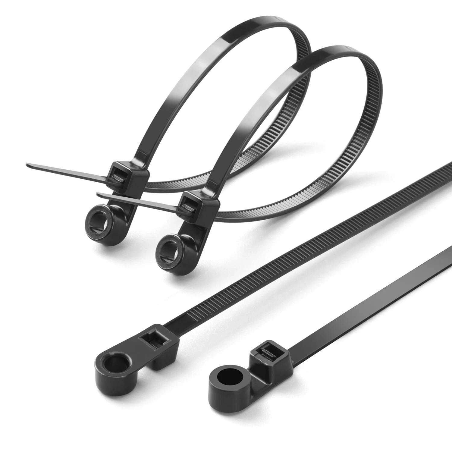 Mountable Nylon Cable Tie 200mm x 4.8mm – Black (Pack of 100)