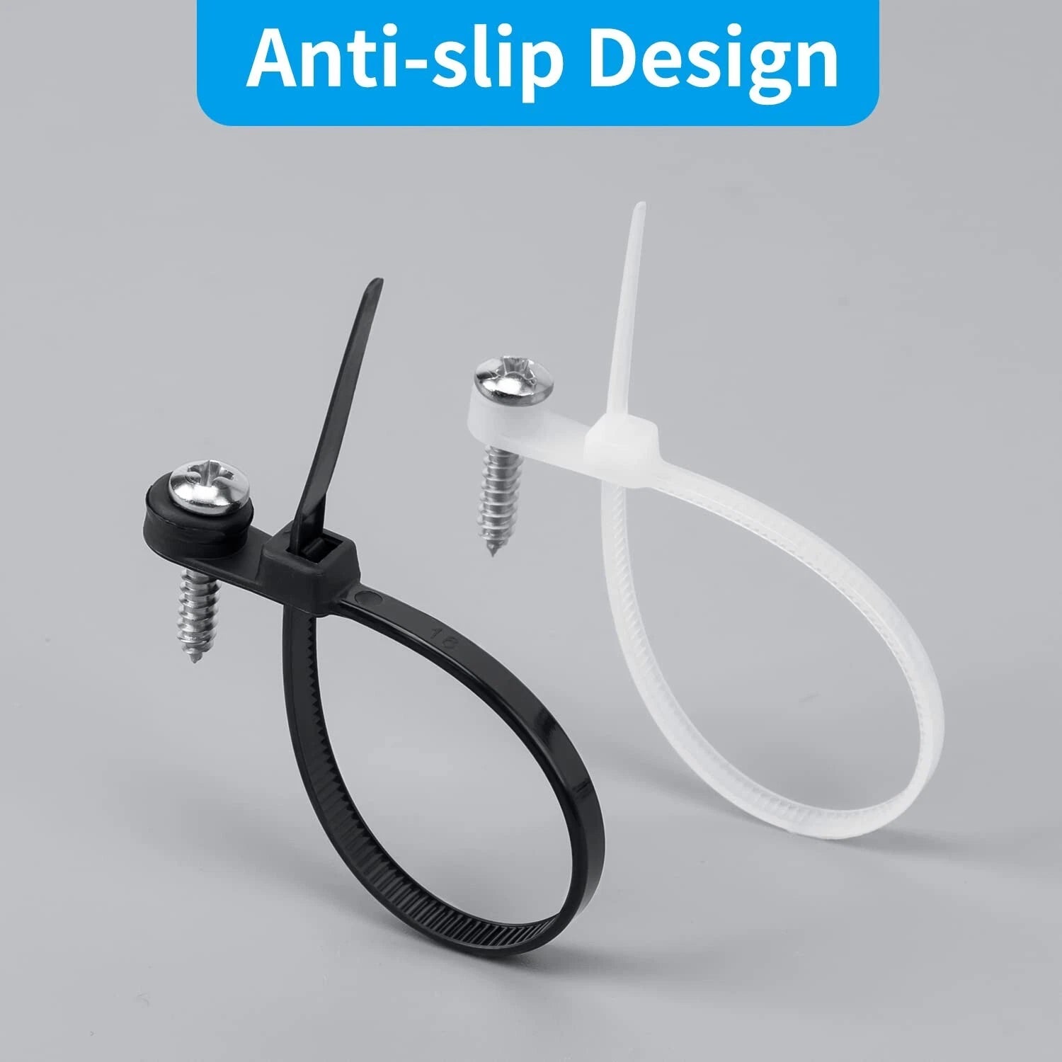 Mountable Nylon Cable Tie 200mm x 4.8mm – Black (Pack of 100)